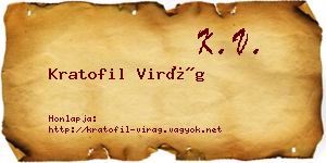 Kratofil Virág névjegykártya